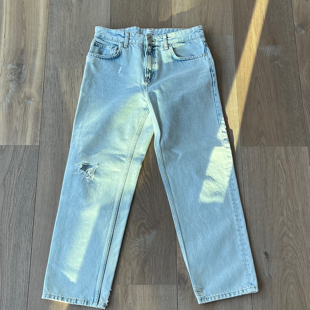 Anine Bing Jeans. Distressed Light Blue Boyfriend Jeans, Like New. - Picture 7 of 13